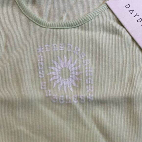 NWT Daydreamer LA Women's Ribbed Tank Top Acid Yellow Size Large - Picture 7 of 8